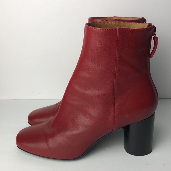Sandro Sacha Red Healed Ankle Boots - Picture 5 of 14